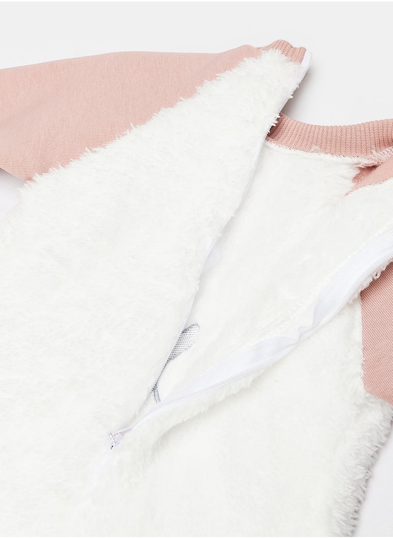 Berceau - Baby Cotton Fur Playsuit full sleeves - Image 1