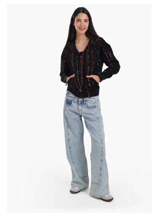 Carina Lounge Jacket with Abstract Streaks - Image 1