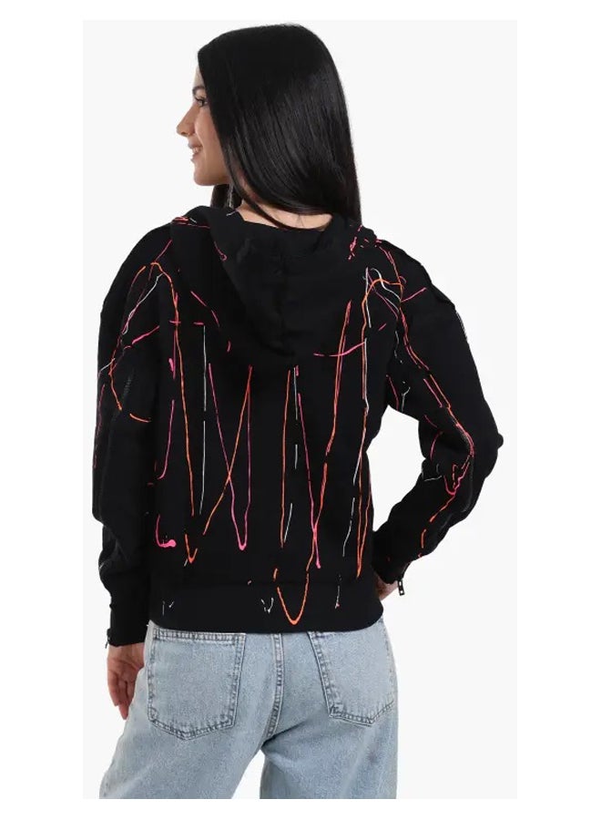 Carina Lounge Jacket with Abstract Streaks - Image 5