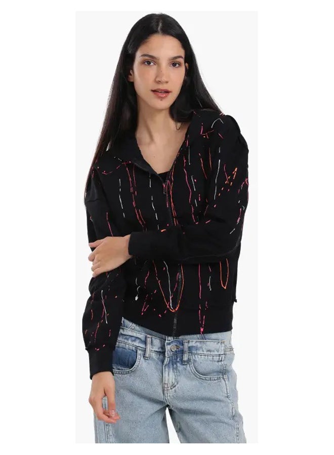 Carina Lounge Jacket with Abstract Streaks - Image 2