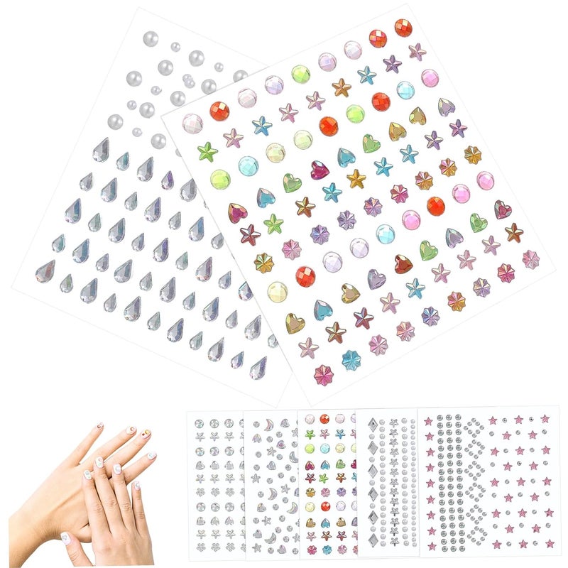7Sheets Self Adhesive Rhinestone Stickers of Face Gems for Eye Makeup Crafts and Festival Decorations Easy Application Bling Jewels for Women - Image 1