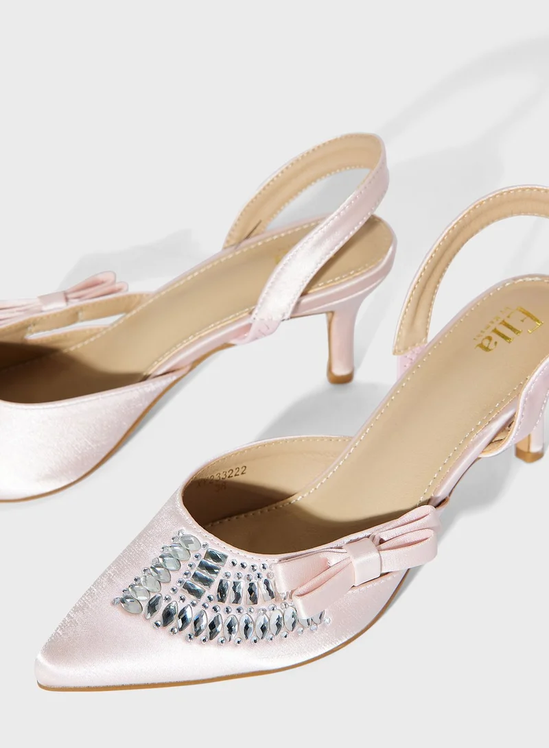 Ella Limited Edition Satin Diamante  Pump