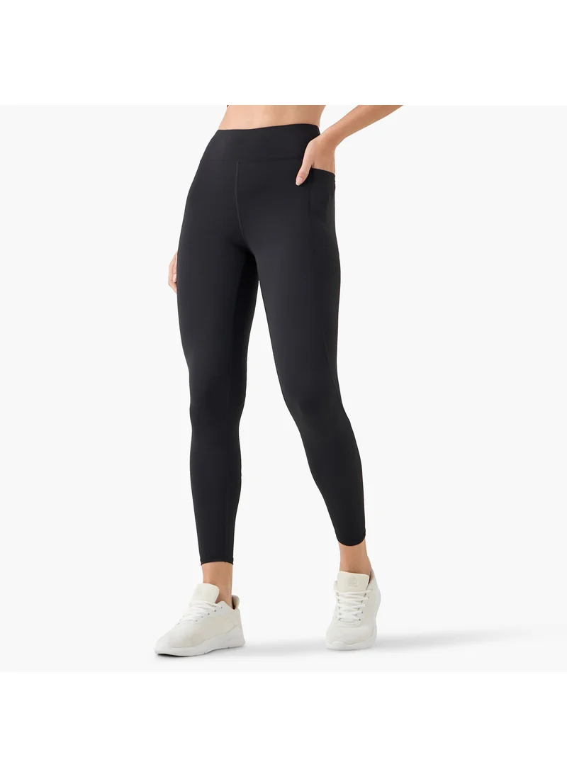 ادوت Textured Leggings with Elasticated Waistband and Pocket