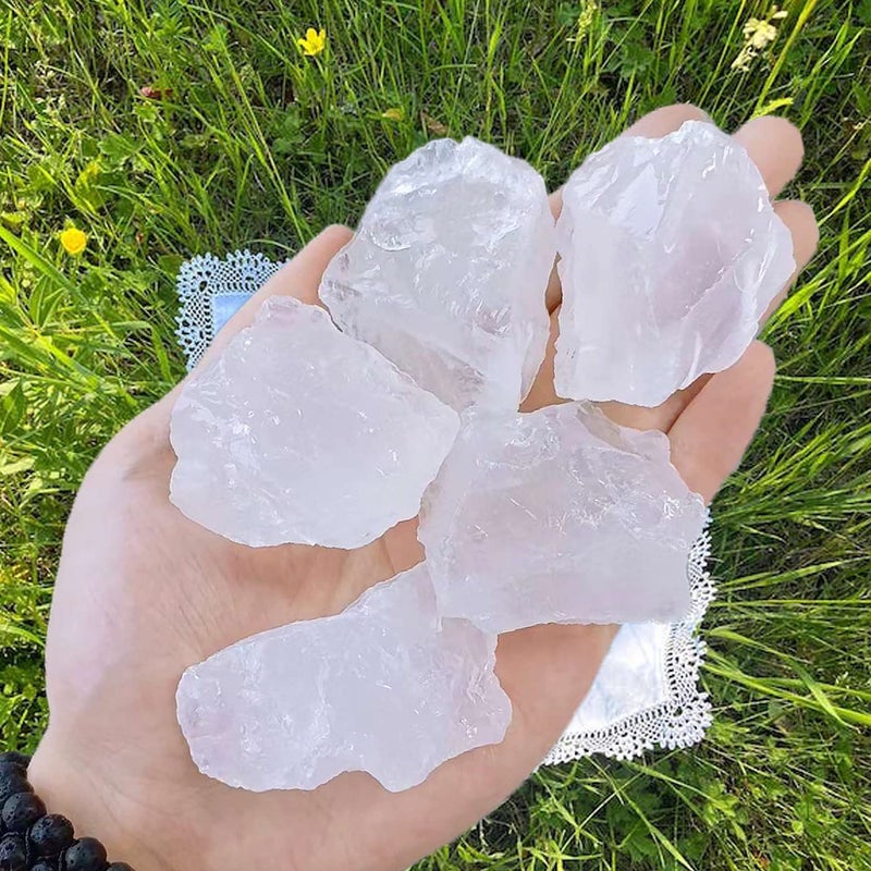 LAIDANLA Clear Quartz 2 Natural Rough Stones Crystal Large Raw Crystals Bulk Healing Cuarzo Gemstones for Reiki Healing Tumbling Fountain Rocks Wire Wrapping Decoration 4PCS 05lb