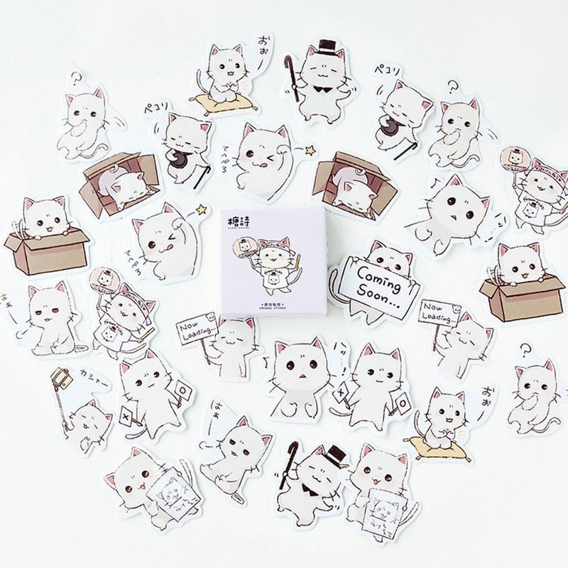 Obujopal 45pcs Cute Cat Stickers for Scrapbooking, Bullet Journal, DIY Decoration, Planners, Suitcase, Diary, Notebooks, Album, Laptop, Phone Cases, and Art Crafts - Image 1
