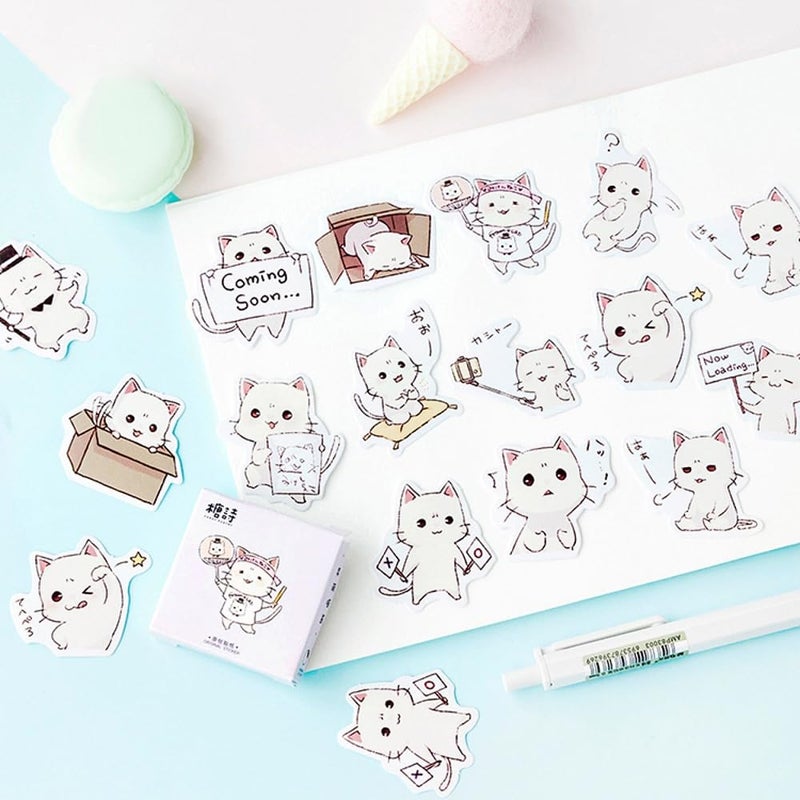 Obujopal 45pcs Cute Cat Stickers for Scrapbooking, Bullet Journal, DIY Decoration, Planners, Suitcase, Diary, Notebooks, Album, Laptop, Phone Cases, and Art Crafts - Image 2