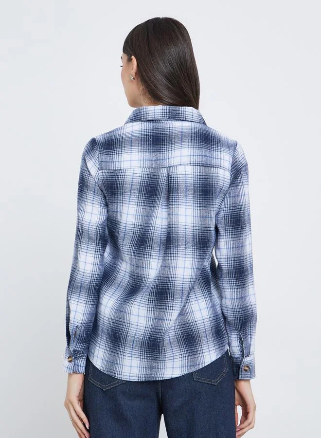 تايك تو بلوزة فضفاضة بطبعة مربعات