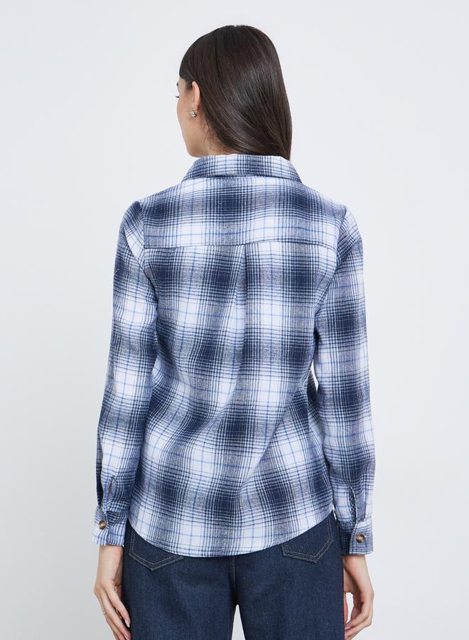 تايك تو بلوزة فضفاضة بطبعة مربعات - Image 5