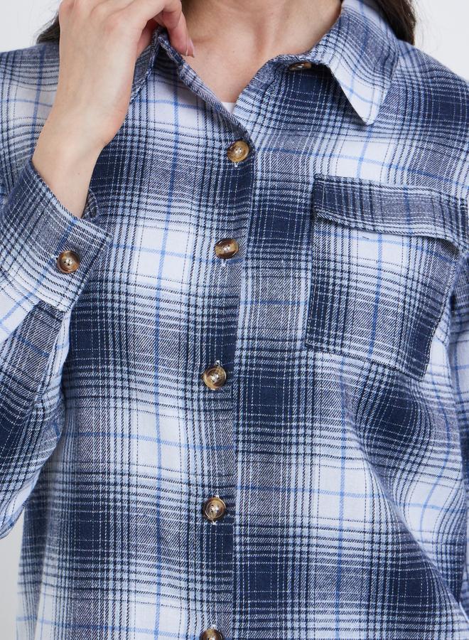 تايك تو بلوزة فضفاضة بطبعة مربعات - Image 4