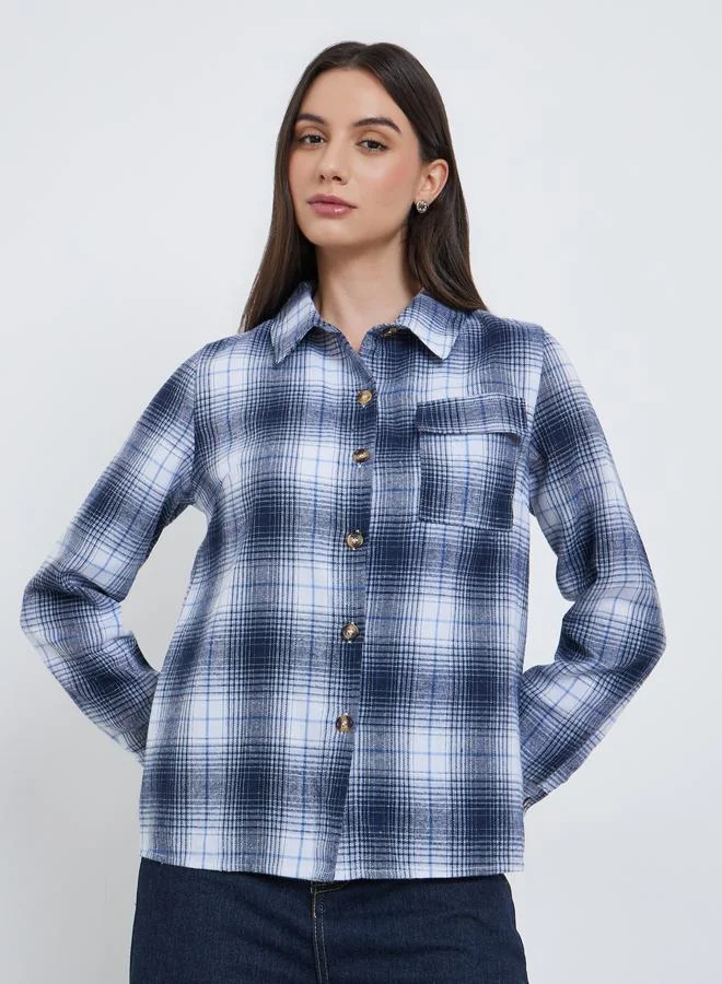 تايك تو بلوزة فضفاضة بطبعة مربعات