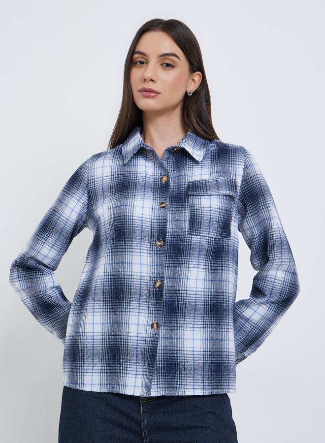 تايك تو بلوزة فضفاضة بطبعة مربعات - Image 3