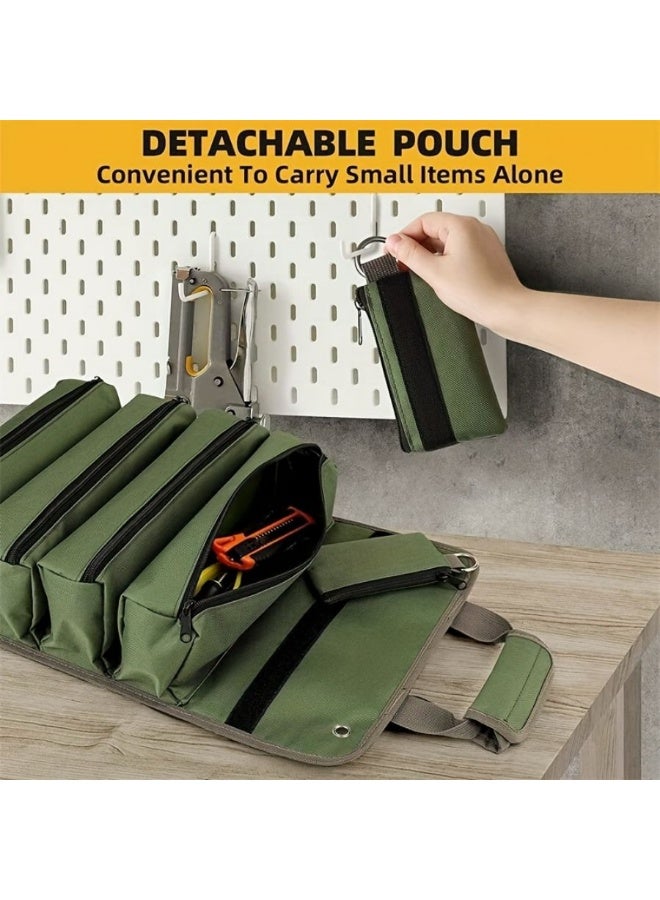Hardware Tool Storage Bag, Roll-Up Electrician Organizer, Car Hanging Tool Pouch, Waterproof 600D Oxford Fabric Tool Roll for Auto Repair, Garage, and DIY Hand Tools - Image 4