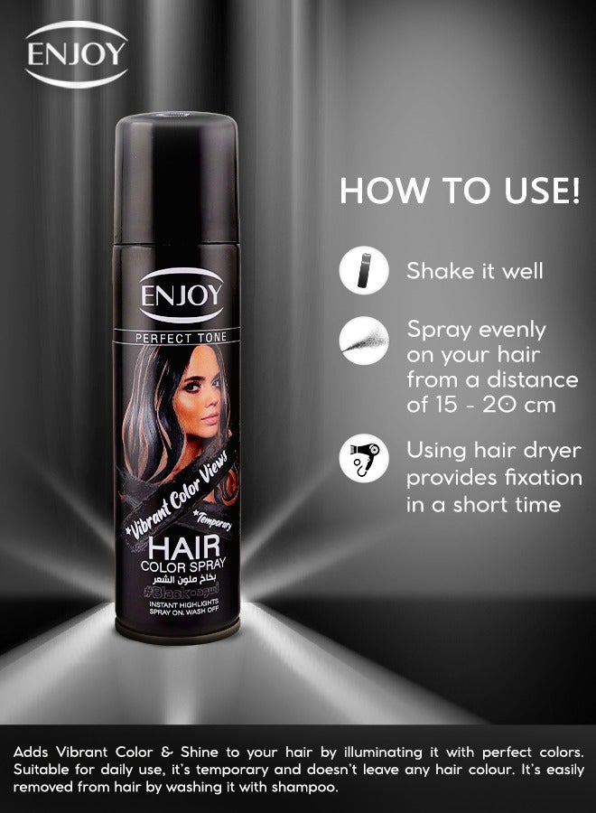 إنجوي "بخاخ صبغة الشعر باللون الأسود 150 مل – لون مكثف ولمعان فوري" - Image 2