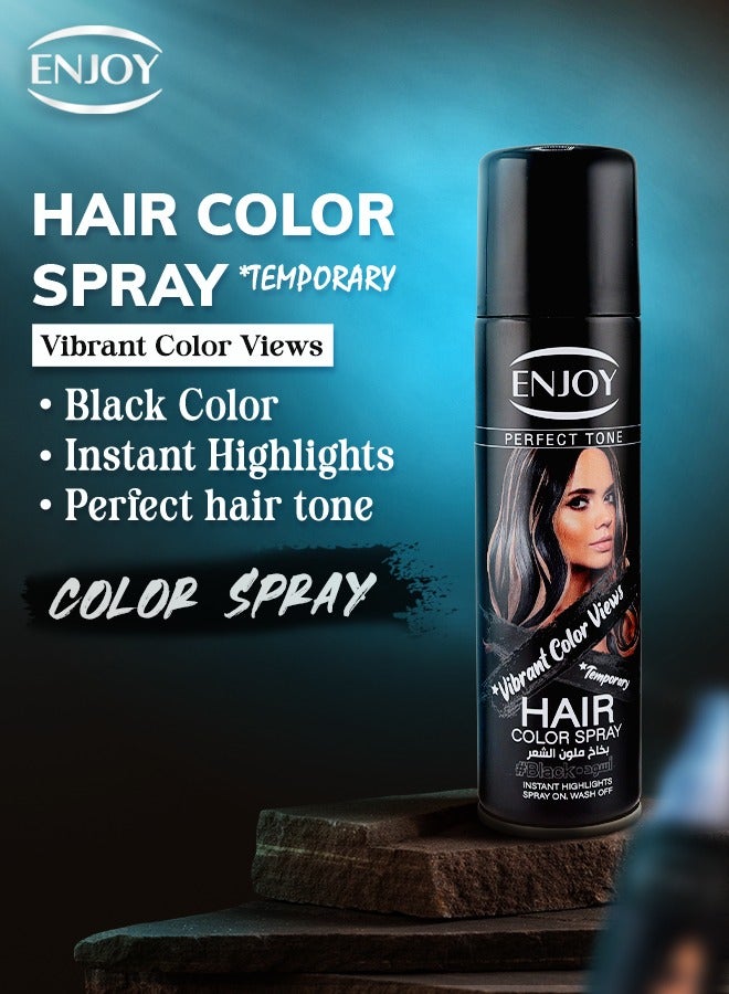 إنجوي "بخاخ صبغة الشعر باللون الأسود 150 مل – لون مكثف ولمعان فوري" - Image 4