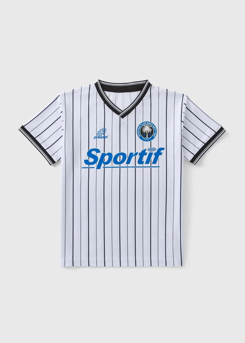Matalan Boys Black & White 90s Football T-Shirt