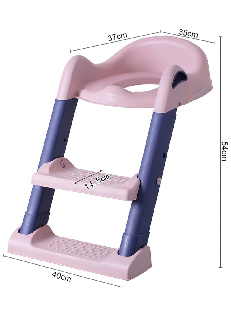 Potty Training Toilet Seat, Adjustable Non slip Children, Foldable Stool With Ladder, Used In Most Toilets, Can Bear 75kg, Suitable For Children Aged | Pink | - pzsku/Z679403AB4BDB2A6CFA20Z/45/_/1740729431/fd151bc3-6b39-4f5d-897e-6b2074d7d0eb