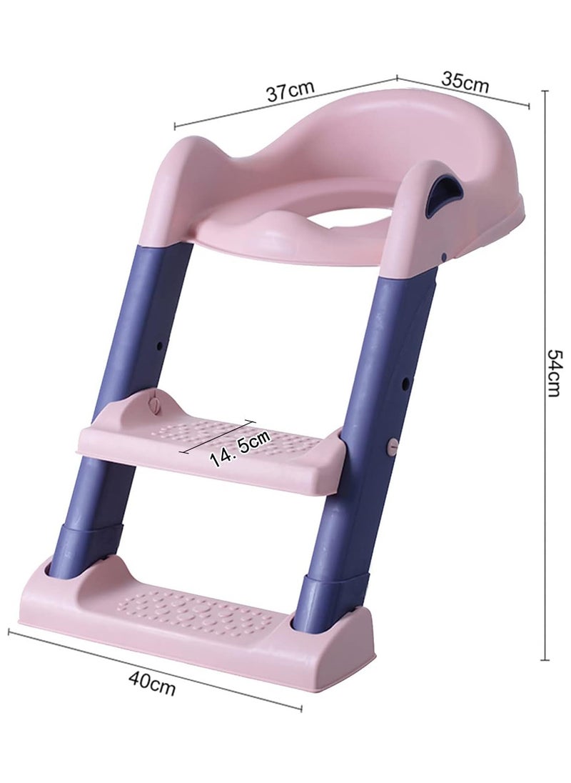 إي سي في في Potty Training Toilet Seat, Adjustable Non slip Children, Foldable Stool With Ladder, Used In Most Toil  - Image 5