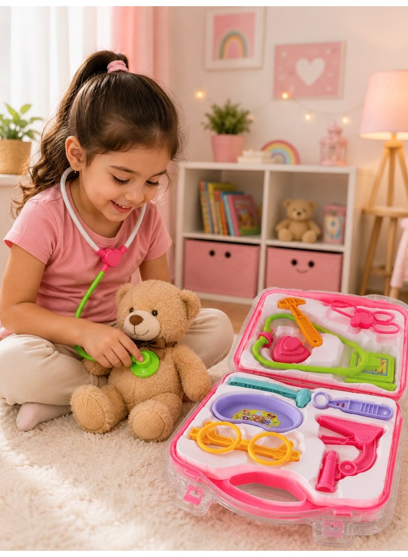 طقم الطبيب الصغير - حقيبة طبيب المستقبل - طقم أدوات الطبيب التفاعلي - حقيبة الاستكشاف الطبي للأطفال - طقم الطبيب الفائق - لعبة أدوات طبيب للأطفال مع حقيبة طقم أدوات طبية بلاستيكية آمنة للأطفال - لعبة تقمص دور الطبيب للأولاد والبنات - لعبة تعليمية لتخفيف الخوف من الطبيب - مجموعة ألعاب الأطفال الطبية المصغرة - Image 1