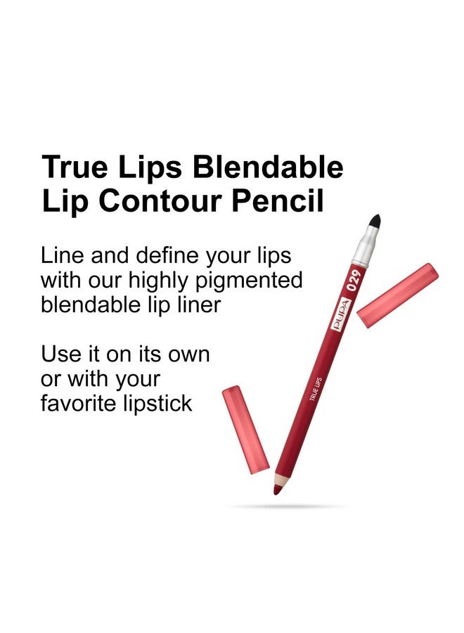 PUPA Milano True Lips Blendable Lip Liner Dual Ended Matte Lining Color And Brush Light And Creamy Hydrating High Pigment Smudge Proof Formula Paraben Free 029 Fire Red 0.042 Oz - Image 3