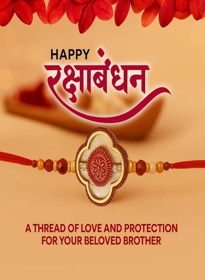 Sage Square Resin Rakhi for Bhai, Brother on Raksha Bandhan | Handmade Designer Resin Art, Thread, Beads & Emotional Bond | Rakhi Gift with Roli Chawal | Traditional Design | Festival Celebration (Type 1) - Image 5