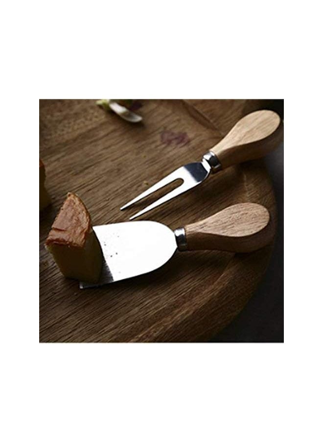 vesus Pieces Set Cheese Knives with Bamboo Wood Handle Steel Stainless Cheese Slicer Cheese Cutter (Bamboo Handle)  - Image 2