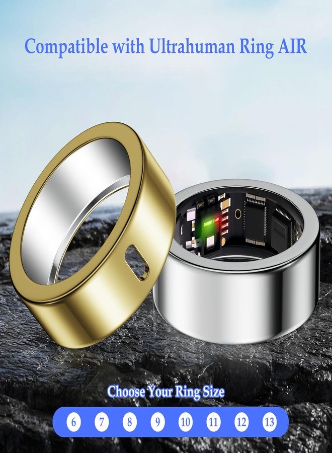 غطاء Hexasider مكون من 5 قطع لجهاز Ultrahuman Ring Air، واقي TPU مضاد للخدش متوافق مع ملحقات حافظة Ultrahuman Ring للنساء والرجال الذين يمارسون الرياضة في صالة الألعاب الرياضية (شفاف + أسود + فضي + ذهبي + أزرق، مقاس 9) - Image 2