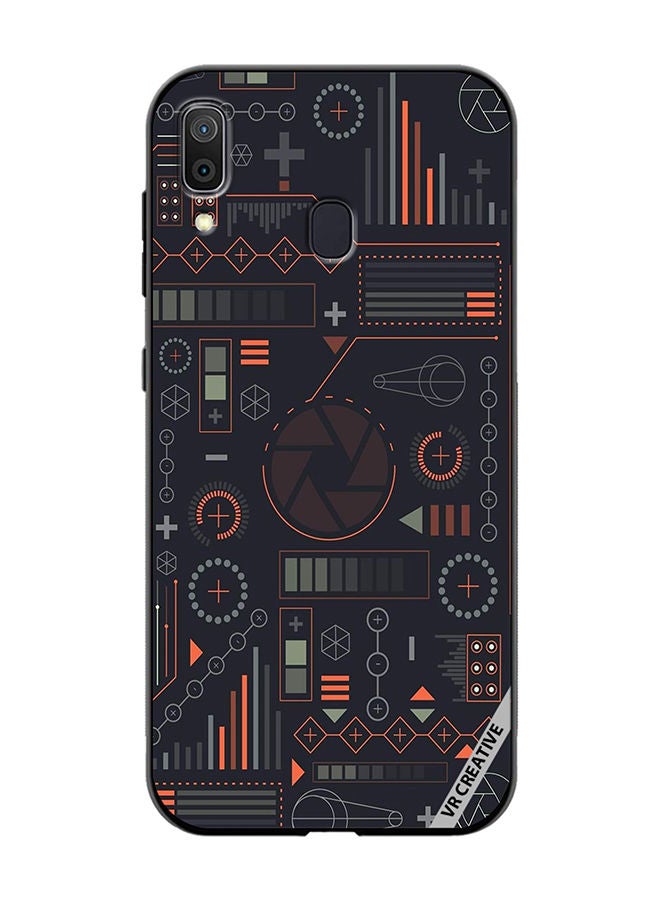 VR CREATIVE Protective Case Cover For Samsung Galaxy A30 Circuit Design Multicolour - Image 1