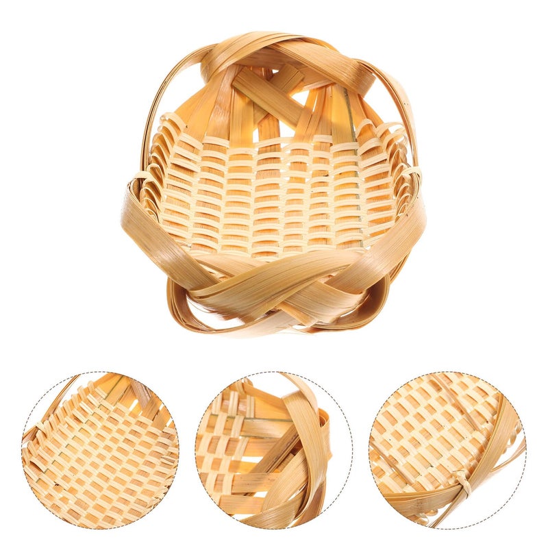 Woven Snack Basket 19x12cm Small Food Serving Tray Bread Fruit Holder Kitchen Home Storage - Image 4