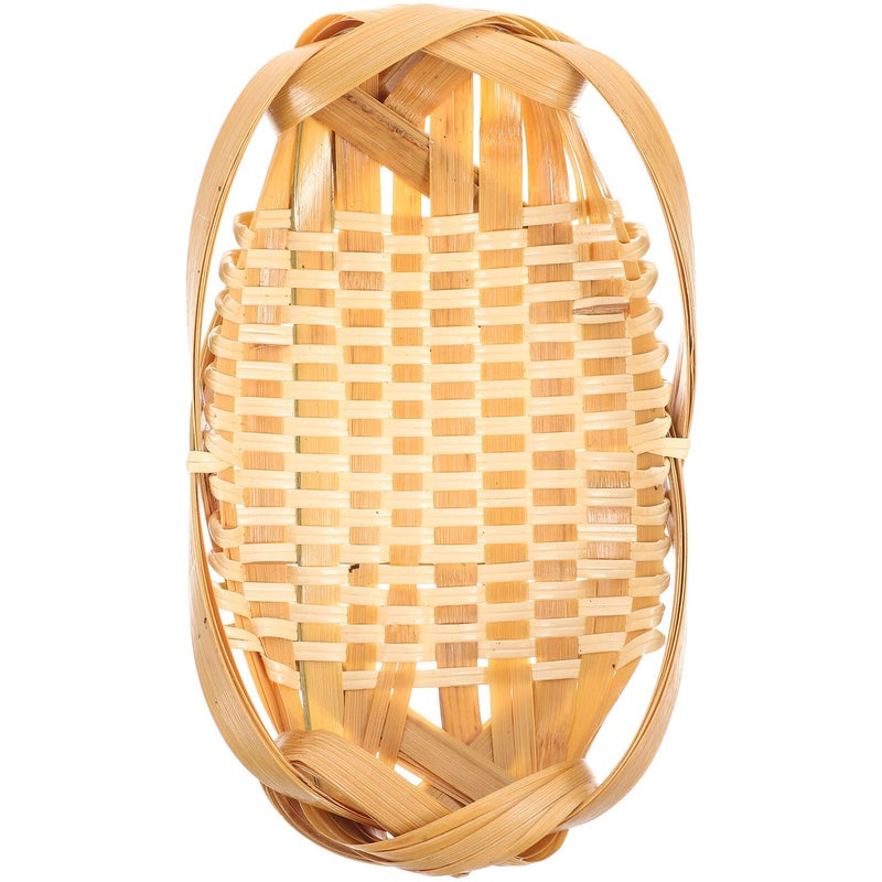 Woven Snack Basket 19x12cm Small Food Serving Tray Bread Fruit Holder Kitchen Home Storage - Image 2
