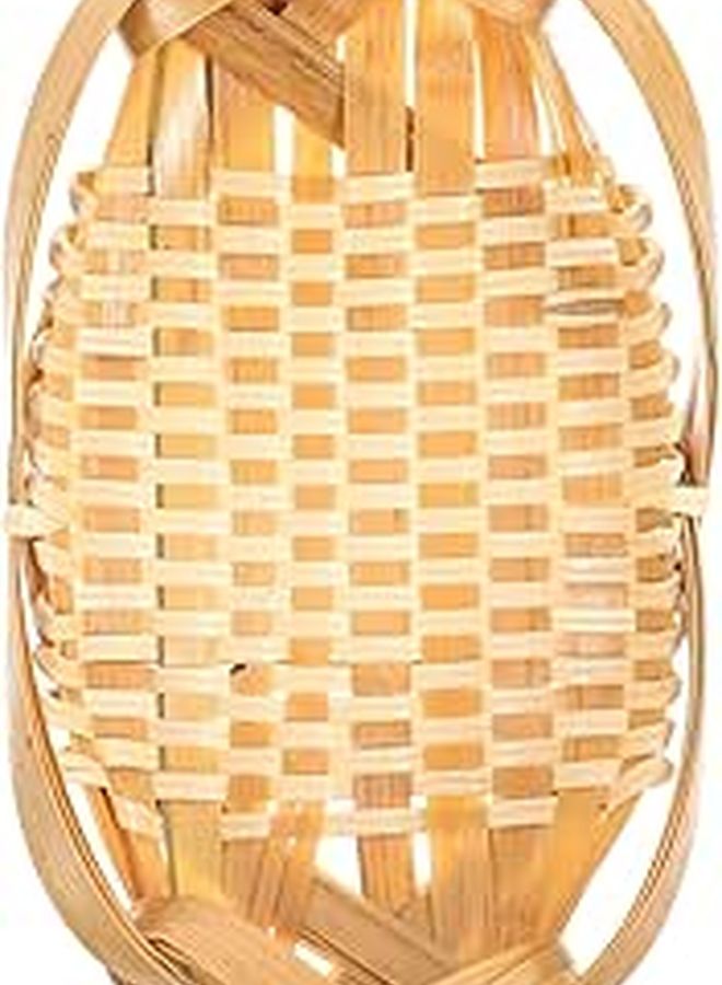 Woven Snack Basket 19x12cm Small Food Serving Tray Bread Fruit Holder Kitchen Home Storage - Image 1