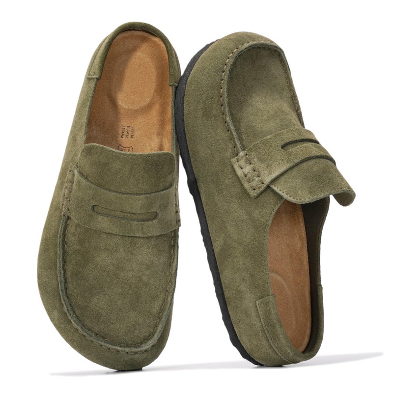 Project Cloud Genuine Leather Clogs for Women - Memory Foam Insole Womens Clogs Non-Slip Outsole Mules for Women Footwear - Women's Mules & Clogs Fall Shoes (Haven, THYMESUEDE,11M)