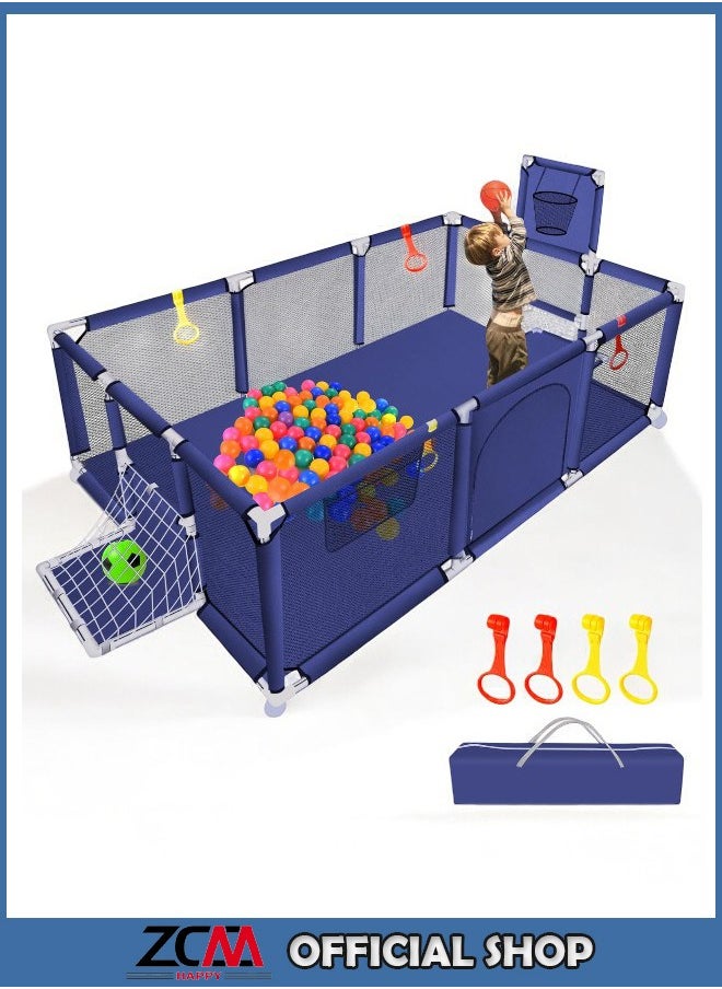 Large Toddler Foldable Safety Baby Playpen with Football Net and Basketball Hoop - pzsku/Z679462DBF54793883DE1Z/45/_/1725625067/02741840-70e8-4d6f-a84d-93b9c62a4305