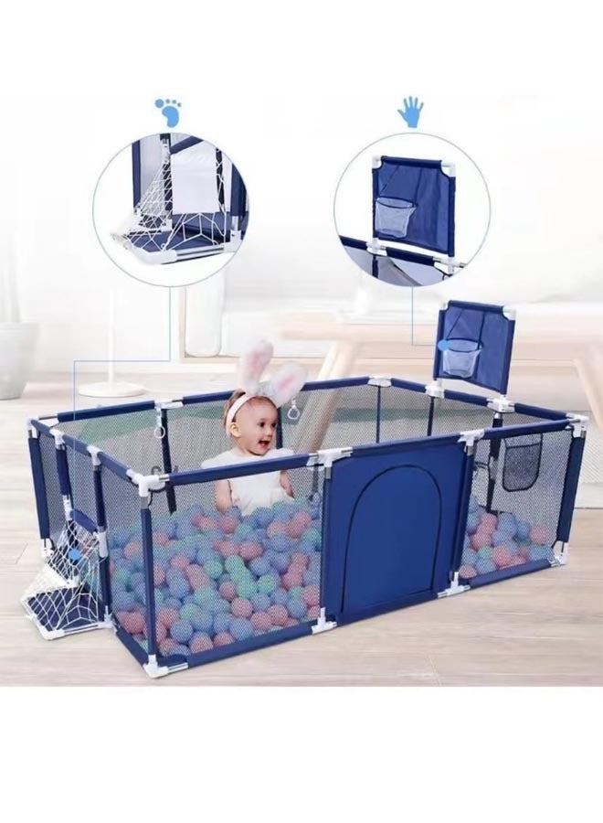 ZCM-HAPPY Large Toddler Foldable Safety Baby Playpen with Football Net and Basketball Hoop - Image 4