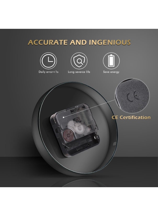 كيلا ساعة حائط ثلاثية الأبعاد مع ملصقات أرقام مرآة، ساعة حائط عصرية عصرية - أسود （80-130 سم） - Image 2