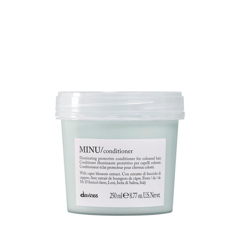 Davines MINU Conditioner Illuminating Protective ColorProtecting Formula for Colored Hair Gently Detangles Cosmetic Colored Hair Making it Soft and Silky with Salina Caper 845 Fl Oz - Image 2