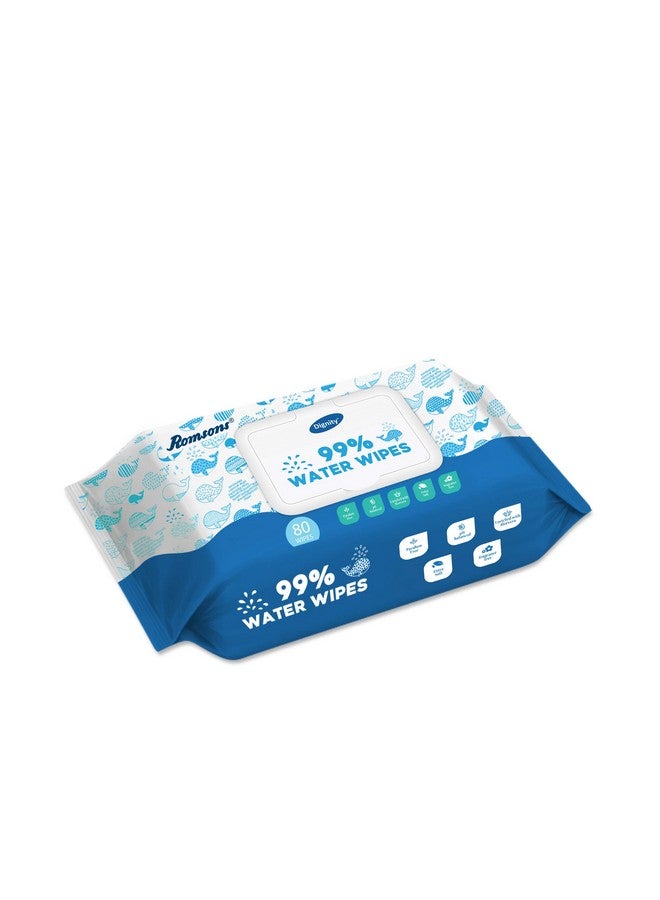 dignity Dignity 99% Pure Water Wet Wipes Enriched with Aloe Vera and Vitamin E, 80 Wipes/Pack (Pack of 6) 480 Wipes  - Image 3