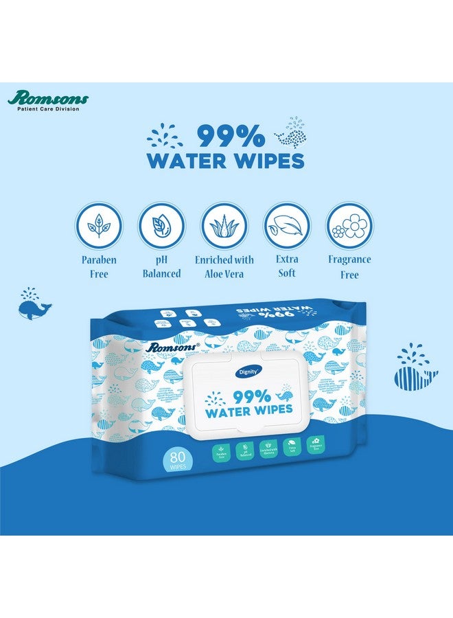 dignity Dignity 99% Pure Water Wet Wipes Enriched with Aloe Vera and Vitamin E, 80 Wipes/Pack (Pack of 6) 480 Wipes  - Image 4