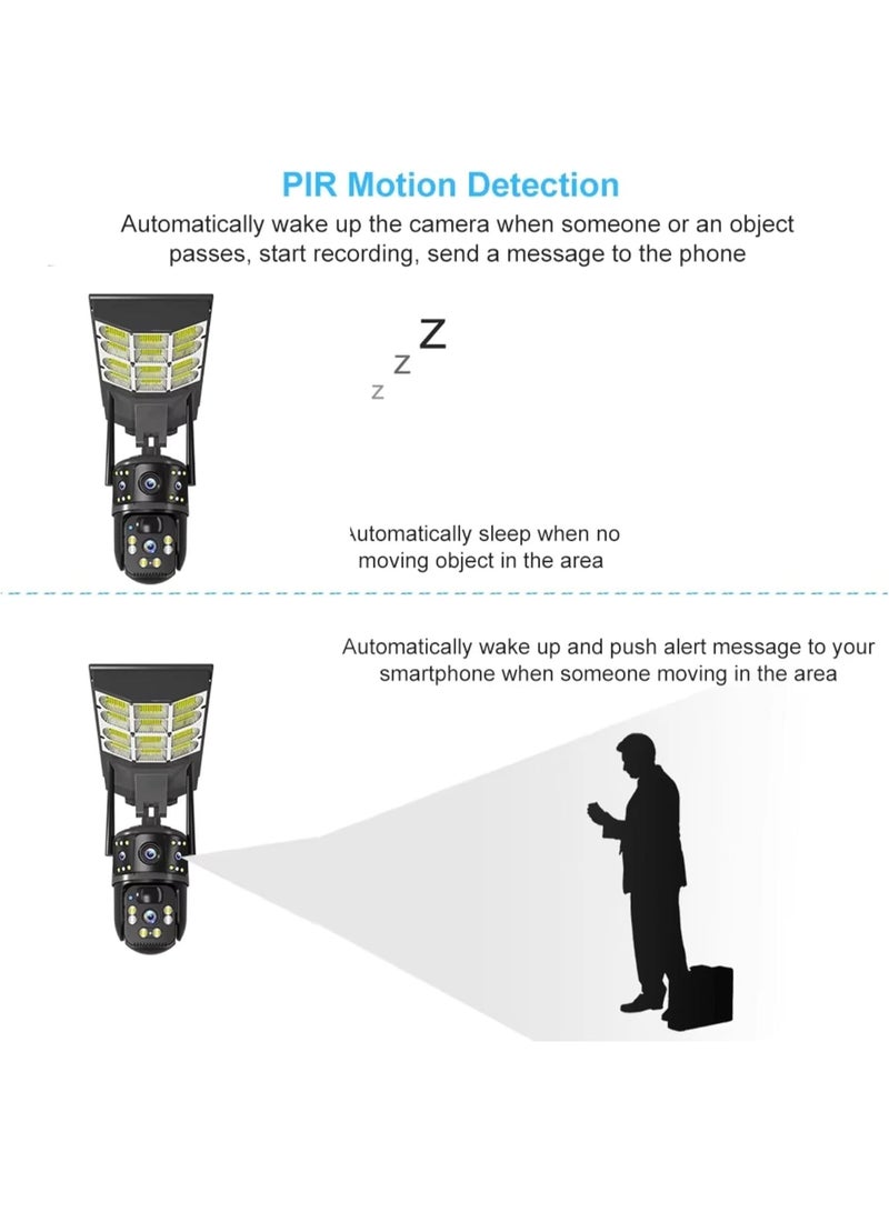 JAJEEK CCTV Camera for Home – 2 Pcs 8MP Solar Cameras with Dual Lens, 4G Connectivity (SIM Required), HD 3MP Surveillance, Built-In Streetlight, Two-Way Audio, 64GB Memory Cards, App Remote Control, Weatherproof Outdoor Security – Home & Office - Image 5