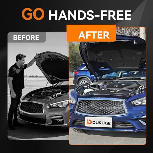 Dukuge Hood Struts Fit for Infiniti Q50 2014-2021, Front Bonnet Lift Support Shock Replace# 6547046A0A 654704GA1A 654714GA1A, Set of 2 - Image 4