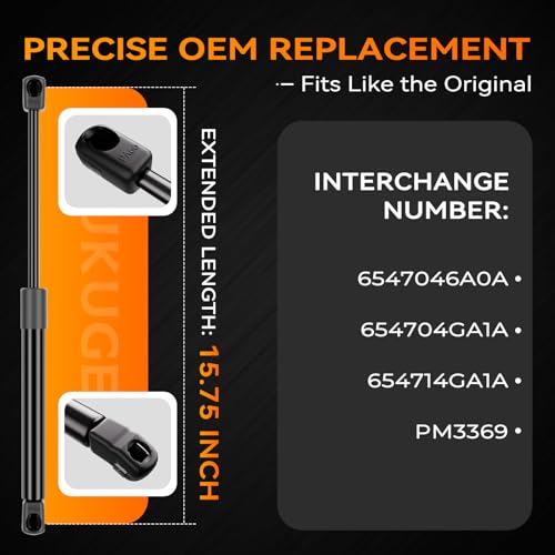 Dukuge Hood Struts Fit for Infiniti Q50 2014-2021, Front Bonnet Lift Support Shock Replace# 6547046A0A 654704GA1A 654714GA1A, Set of 2 - Image 3