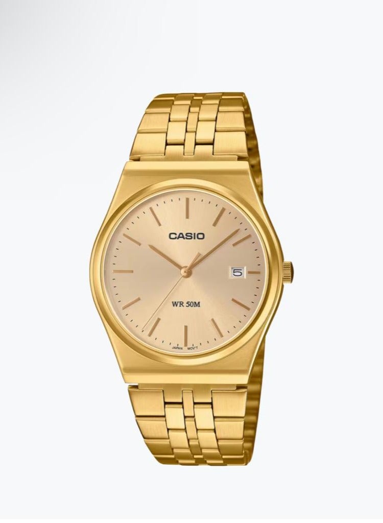 Casio General Gold Dial Stainless Steel Strap Unisex Watch MTP-B145G-9AVDF