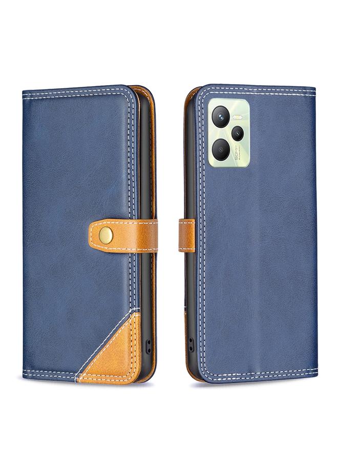 اس-توب جراب هاتف OPPO Realme C35 مصنوع من الجلد بخيوط خياطة مزدوجة متطابقة اللون - Image 2