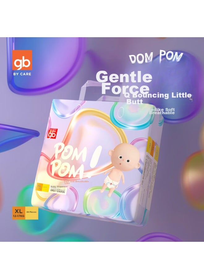 GB Goodbaby Pompom Series Diapers, Baby Disposable Diapers, Mini Pack, Ultra-thin And Breathable, XL 26 Pieces - Image 1