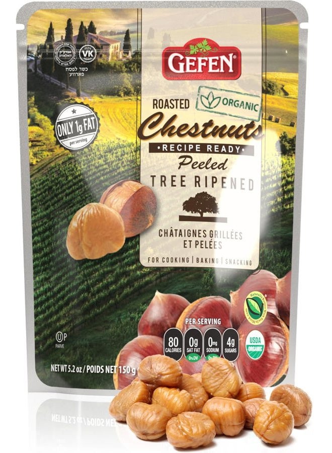 Gefen Organic Whole Peeled and Roasted Chestnuts 3oz Bag | Peeled and Ready to Eat | Great For Cooking & Baking | Kosher - Image 1