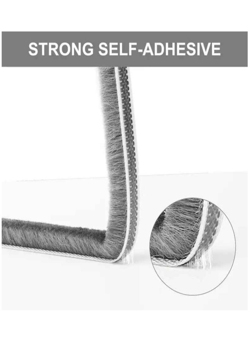 Zimtal Brush Weather Seal Strip for Sliding Windows/Doors Frame Side, Pile Self Adhesive Weatherstrip Seal Tape for Door Draft Stopper, SoundProof Winter Insulation, Size (9mm*9mm, Grey)  - Image 5