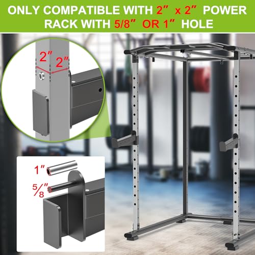 Kipika Safety Spotter Arms for 2" x 2" Power Racks with 5/8" or 1" Holes - Heavy Duty Barbell Safety Catches with Rubber Pad - Adjustable and Easy to Install - Set of 2 - Image 3