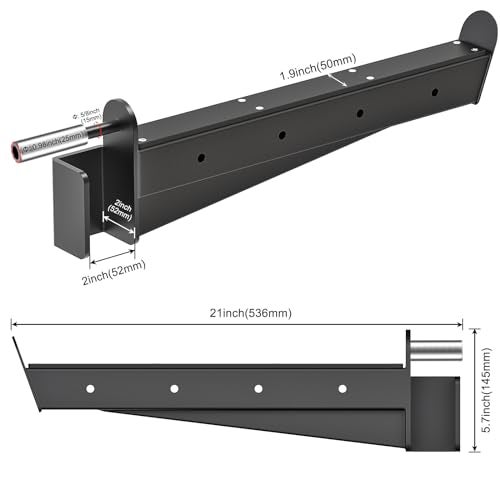 Kipika Safety Spotter Arms for 2" x 2" Power Racks with 5/8" or 1" Holes - Heavy Duty Barbell Safety Catches with Rubber Pad - Adjustable and Easy to Install - Set of 2 - Image 5