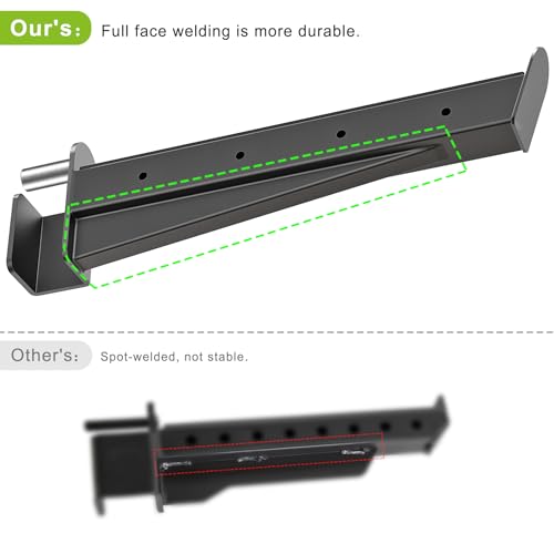 Kipika Safety Spotter Arms for 2" x 2" Power Racks with 5/8" or 1" Holes - Heavy Duty Barbell Safety Catches with Rubber Pad - Adjustable and Easy to Install - Set of 2 - Image 4
