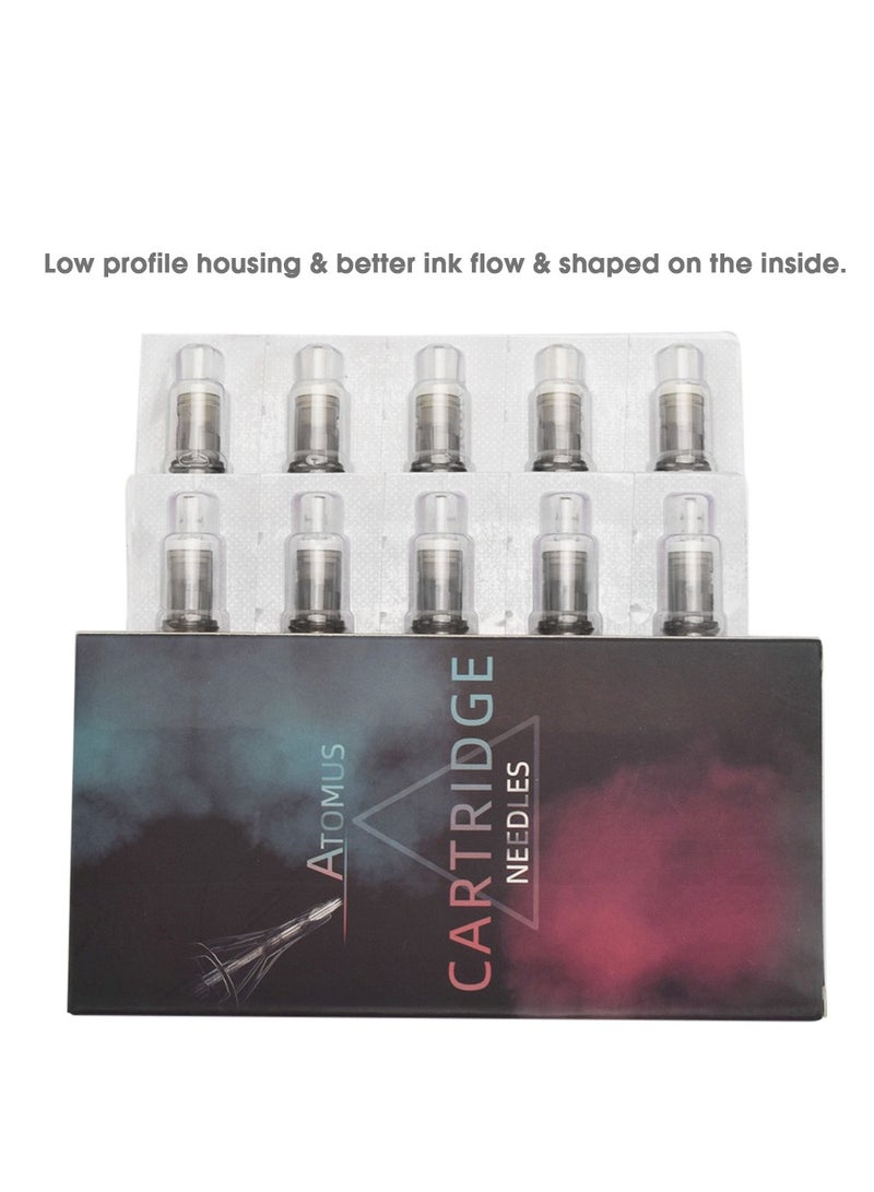 ATOMUS 10-Piece DisposableTattoo Needle Cartridge Transparent - Image 3