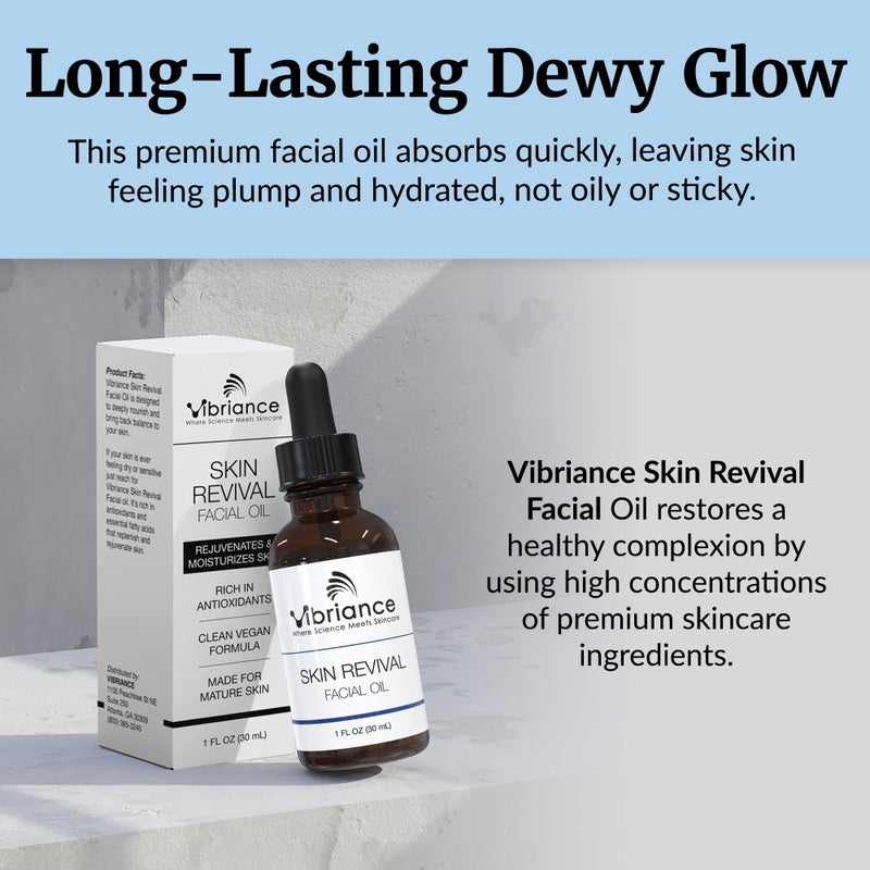 Vibriance Skin Revival Facial Oil - Natural Ingredients - Face Hydrating for Sensitive and Dry Types, with Vitamin E, Sea Buckthorn, Camellia, Squalane - Vegan, Paraben-Free - Image 5